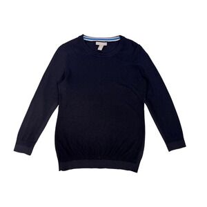 Banana Republic Women's Silk Blend Crew Neck Pullover Sweater Black Size M